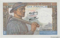 10 Francs MINEUR FRANKREICH  1944 F.08.11 ST