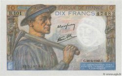 10 Francs MINEUR FRANCE  1945 F.08.14