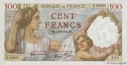 100 Francs SULLY FRANCE  1941 F.26.58