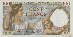 100 Francs SULLY FRANCE  1942 F.26.68 UNC-