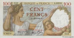 100 Francs SULLY FRANCE  1942 F.26.70 UNC-