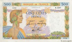 500 Francs LA PAIX FRANKREICH  1942 F.32.26 VZ+