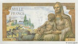 1000 Francs DÉESSE DÉMÉTER FRANKREICH  1942 F.40.05