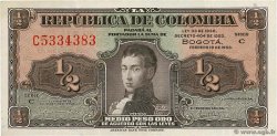 1/2 Peso Oro COLOMBIA  1953 P.345b MBC+