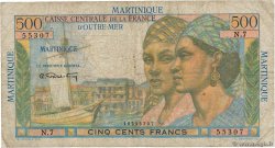 500 Francs Pointe à Pitre MARTINIQUE  1949 P.32 q.MB