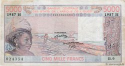 5000 Francs WEST AFRICAN STATES  1987 P.608Hl F