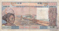 5000 Francs ESTADOS DEL OESTE AFRICANO  1988 P.407Da