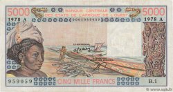 5000 Francs WEST AFRICAN STATES  1978 P.108Ab VF