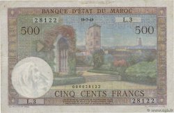 500 Francs MOROCCO  1949 P.46 F+