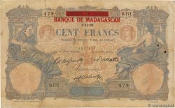 100 Francs Petit numéro MADAGASCAR  1892 P.034 pr.TB