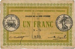 1 Franc IVORY COAST  1917 P.02b F-