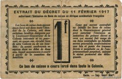 1 Franc IVORY COAST  1917 P.02b F-