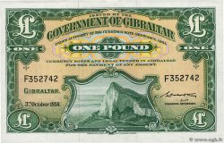1 Pound GIBRALTAR  1958 P.18a MBC+