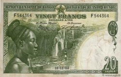 20 Francs CONGO BELGA  1953 P.26 q.BB