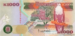 1000 Kwacha ZAMBIA  2001 P.40b UNC