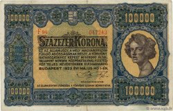 100000 Korona HONGRIE  1923 P.072a TTB