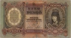 1000 Pengo HUNGARY  1943 P.116 F+