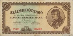 100000000 Pengo UNGARN  1946 P.124 SS