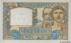 20 Francs TRAVAIL ET SCIENCE FRANCE  1941 F.12.18 TTB+