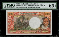 1000 Francs TAHITI  1971 P.27a FDC