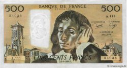 500 Francs PASCAL FRANKREICH  1980 F.71.21