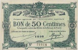 50 Centimes FRANCE regionalism and various Le Havre 1916 JP.068.14