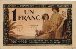 1 Franc FRANCE regionalismo y varios Nice 1920 JP.091.11