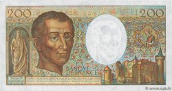200 Francs MONTESQUIEU FRANCE  1982 F.70.02 AU-