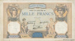 1000 Francs CÉRÈS ET MERCURE type modifié FRANCE  1938 F.38.24
