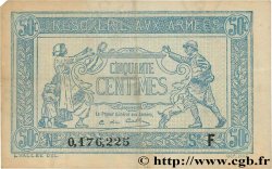 50 Centimes TRÉSORERIE AUX ARMÉES 1917 FRANCIA  1917 VF.01.06 MBC