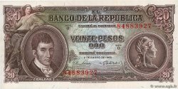 20 Pesos Oro COLOMBIE  1965 P.401c