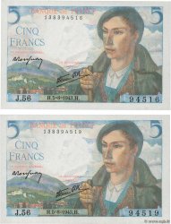 5 Francs BERGER Lot FRANCIA  1943 F.05.03 AU