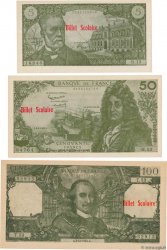 Lot de 3 billets Scolaire Scolaire FRANCE regionalismo y varios  1963 F.(61-64-65)