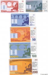 Llot de 6 Billets Spécimens Fantaisie EUROS Spécimen FRANCE regionalismo e varie  2001  FDC