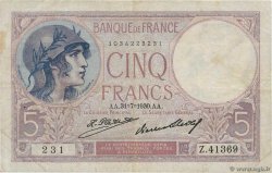 5 Francs FEMME CASQUÉE FRANCIA  1930 F.03.14
