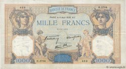 1000 Francs CÉRÈS ET MERCURE type modifié FRANCIA  1938 F.38.26 q.MB