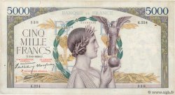 5000 Francs VICTOIRE Impression à plat FRANKREICH  1939 F.46.07