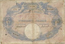 50 Francs BLEU ET ROSE FRANCE  1915 F.14.28
