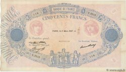 500 Francs BLEU ET ROSE FRANCIA  1937 F.30.38 BC