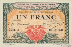 1 Franc FRANCE Regionalismus und verschiedenen Corbeil 1920 JP.050.03