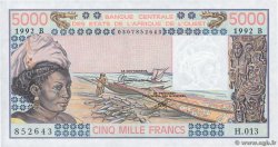5000 Francs WEST AFRICAN STATES  1992 P.208Bo