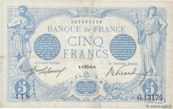 5 Francs BLEU FRANCE  1916 F.02.42 VF