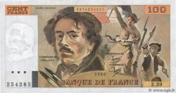 100 Francs DELACROIX modifié FRANCE  1980 F.69.04b XF+