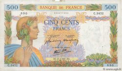 500 Francs LA PAIX FRANKREICH  1941 F.32.20