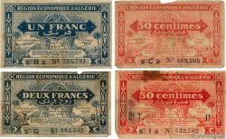 50 Centimes, 1 et 2 Francs Lot ALGERIEN  1944 P.097a, P098a, P.100 et P.102