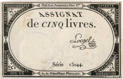 5 Livres FRANCIA  1793 Ass.46a q.SPL