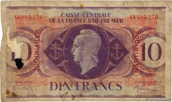 10 Francs MARTINIQUE  1946 P.23 pr.B