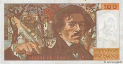 100 Francs DELACROIX modifié FRANCE  1980 F.69.04a F+