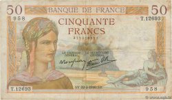 50 Francs CÉRÈS modifié FRANCIA  1940 F.18.39