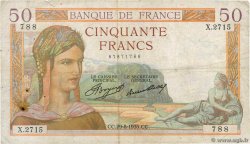 50 Francs CÉRÈS FRANKREICH  1935 F.17.15 SGE